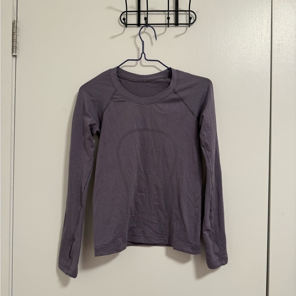 lululemon athletica Swiftly Tech Purple Metallic Long Sleeve Tee